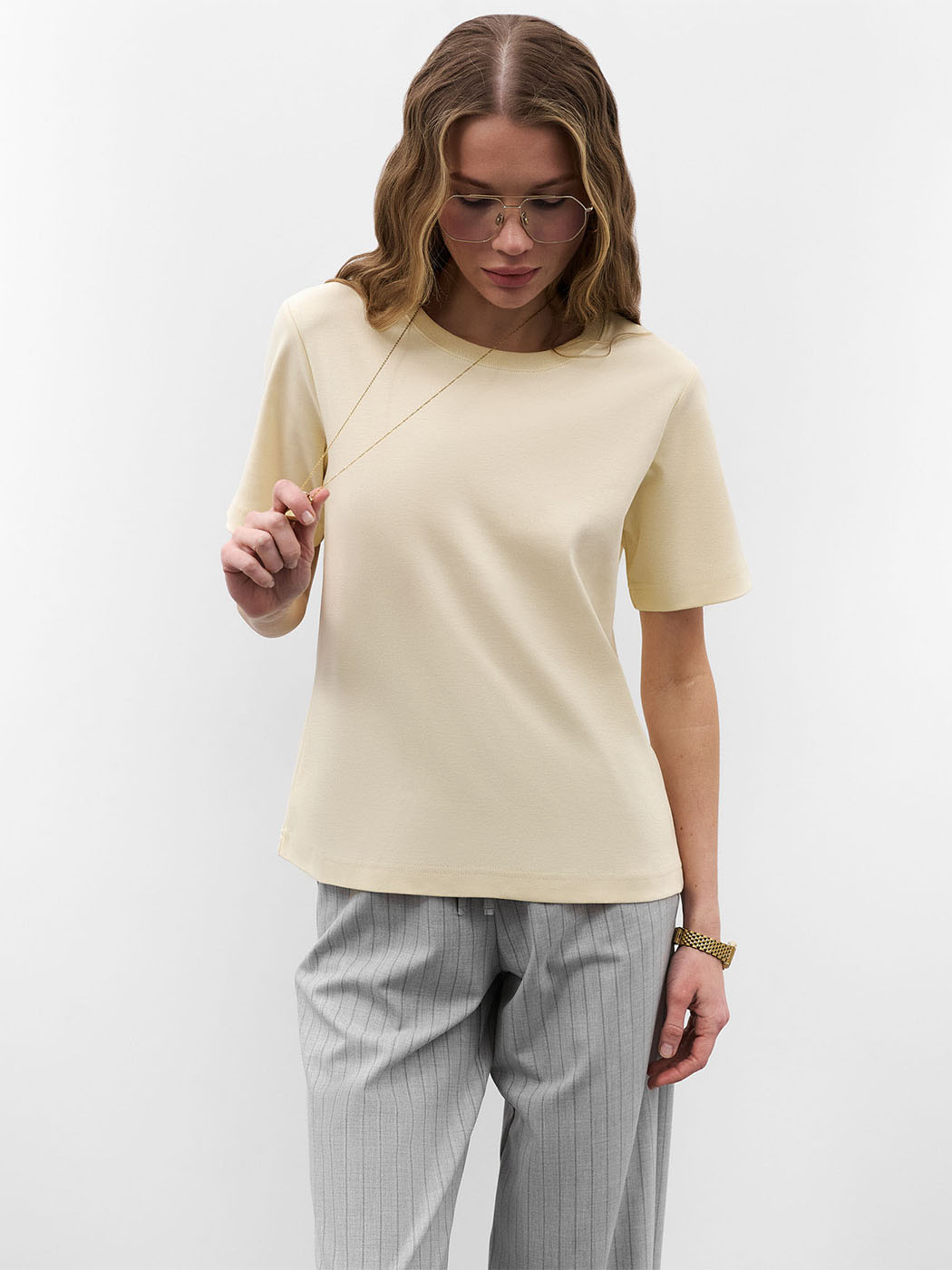 Бавовняна Жіноча Футболка FASHIONISTA  (FS11202027_creamy) колір кремовий