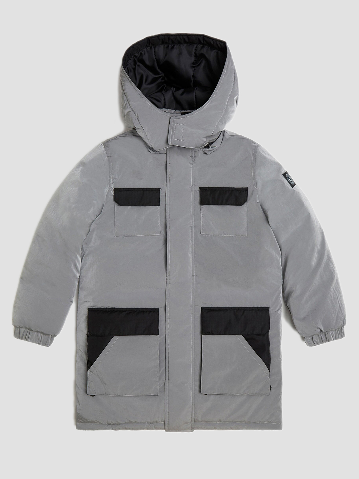 Дитяча Зимова куртка GUESS Kids  (L2BL11.WEQF0-SLV) колір сірий, матеріал поліамід GUESS Kids - купити в Україні