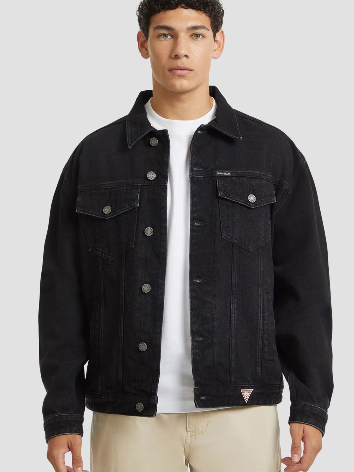 Бавовняна Чоловіча Джинсова куртка Guess Jeans  (M4BN38.D5EK2-GJBB) колір чорний