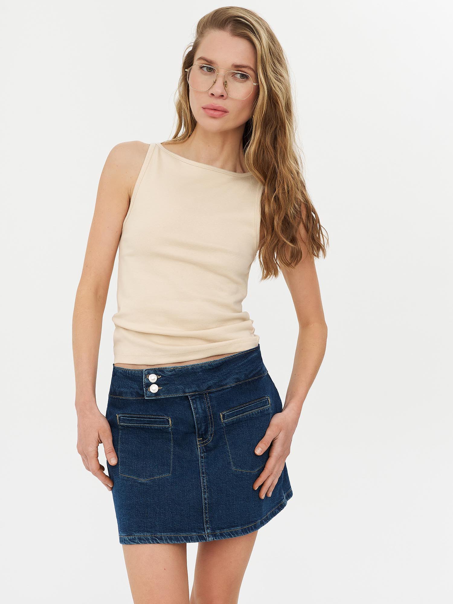 Бавовняна Жіноча Майка FASHIONISTA  (FS11298233_lightbeige) колір бежевий