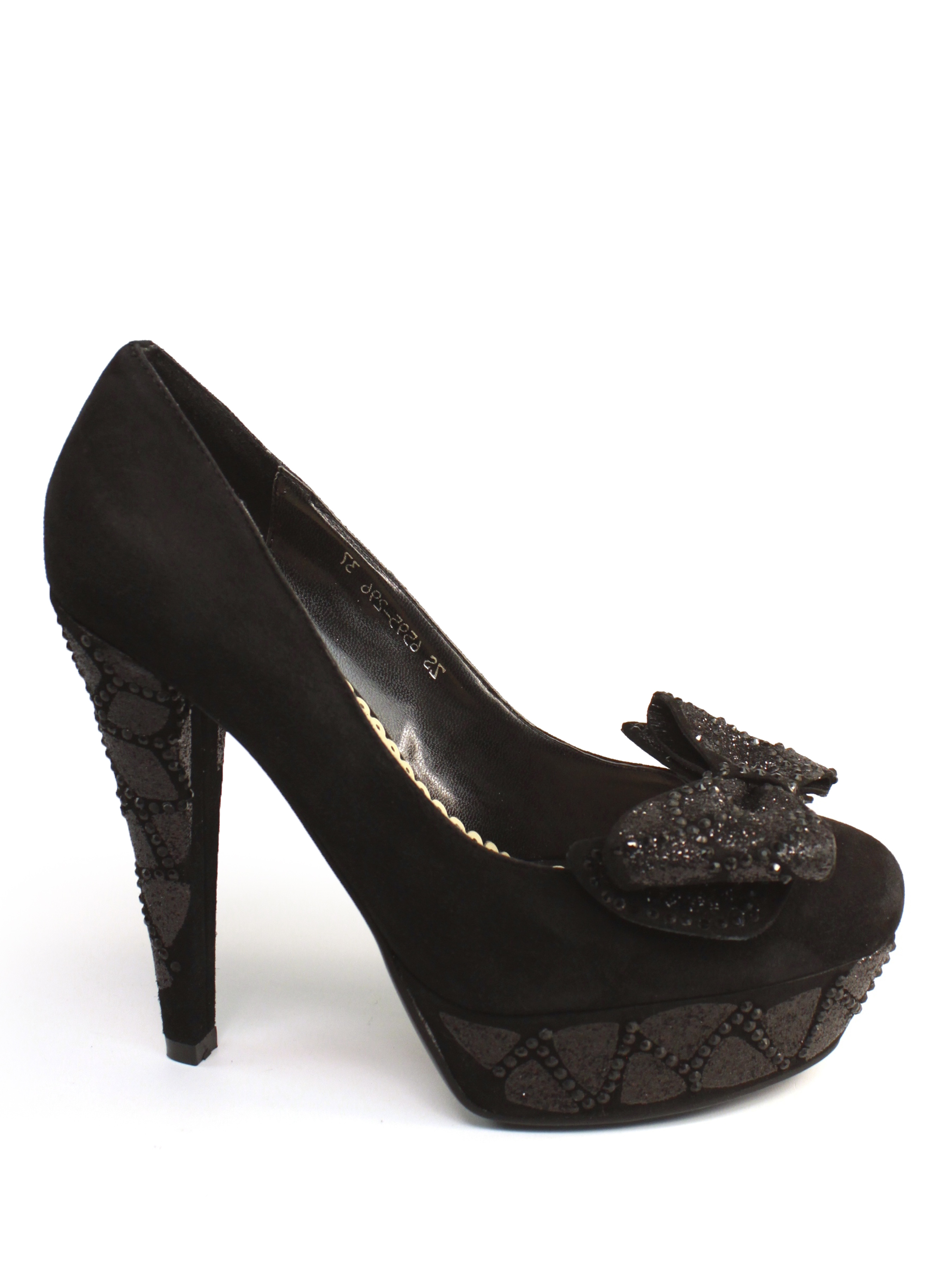 Замшеві Жіночі Туфлі на підборах It-girl  (6595-296-001) колір чорний