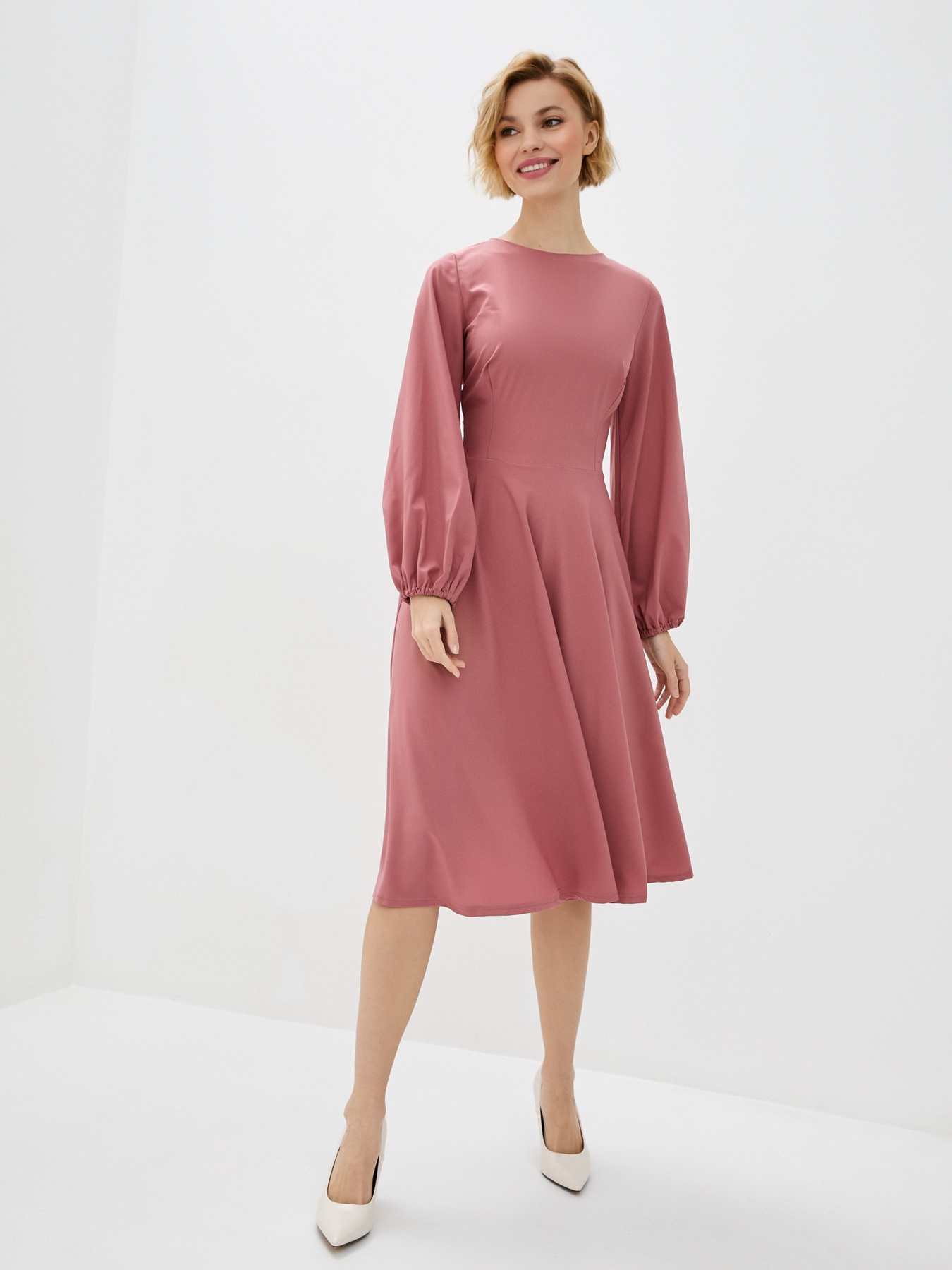 Сукня міді ISSA Plus модель 12563_darkpink Фото