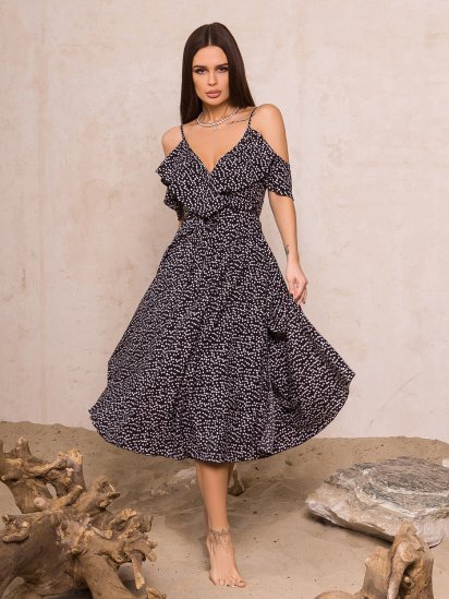 Сукня міді ISSA Plus модель 11494A_черный - фото