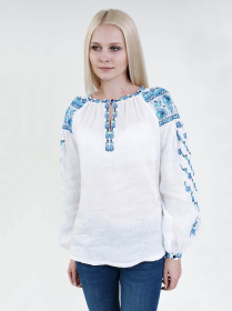 Вышитая рубашка Едельвіка модель 52-15-00blue Фото