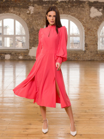 Платье миди ISSA Plus модель 13126_коралловый Фото