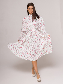 Сукня міді ISSA Plus модель SA-120A_белый Фото