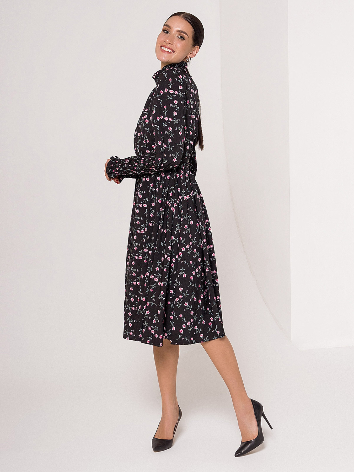 Платье миди ISSA Plus модель SA-120A_черный Фото