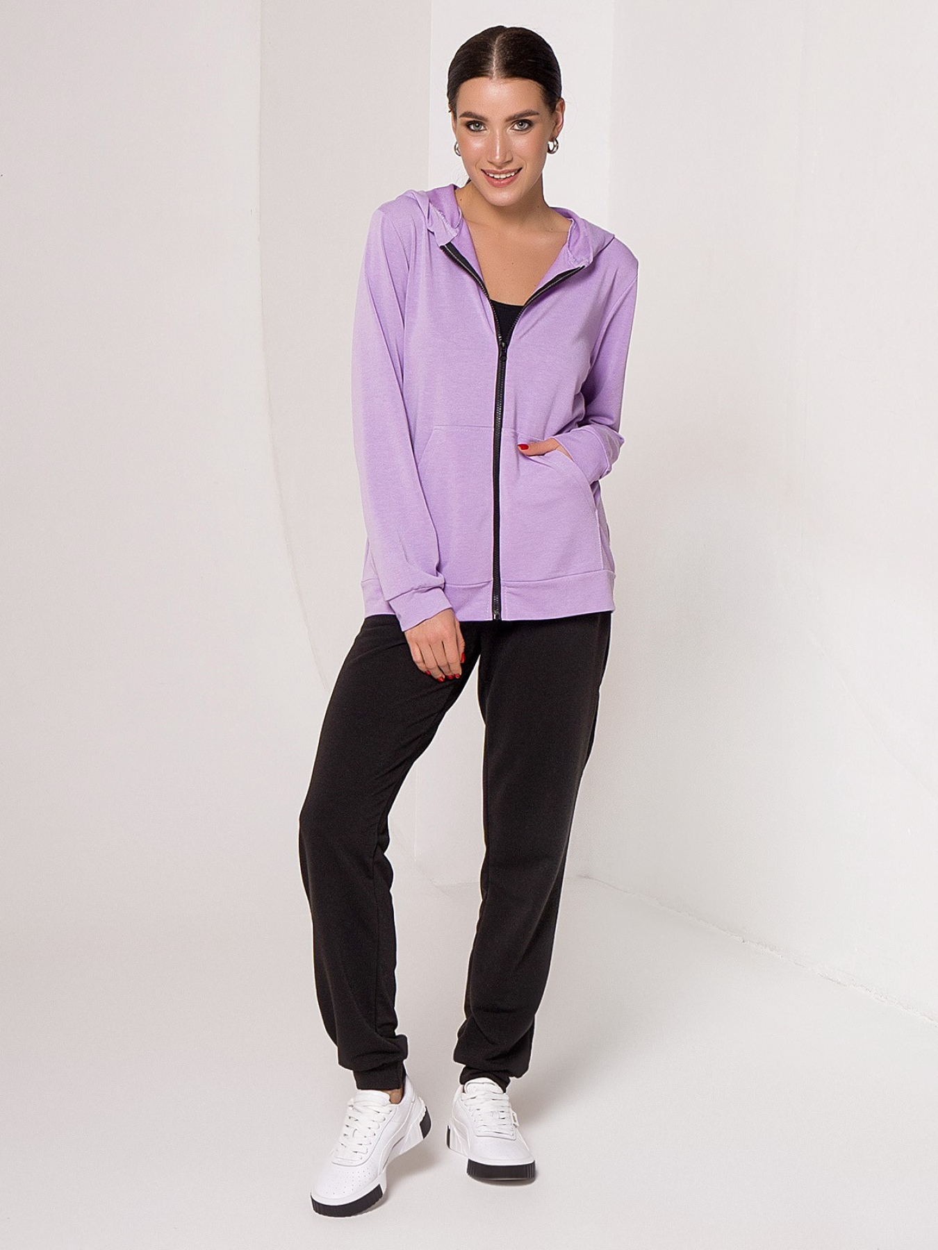 Спортивний костюм ISSA Plus модель 13103B_blacklilac Фото