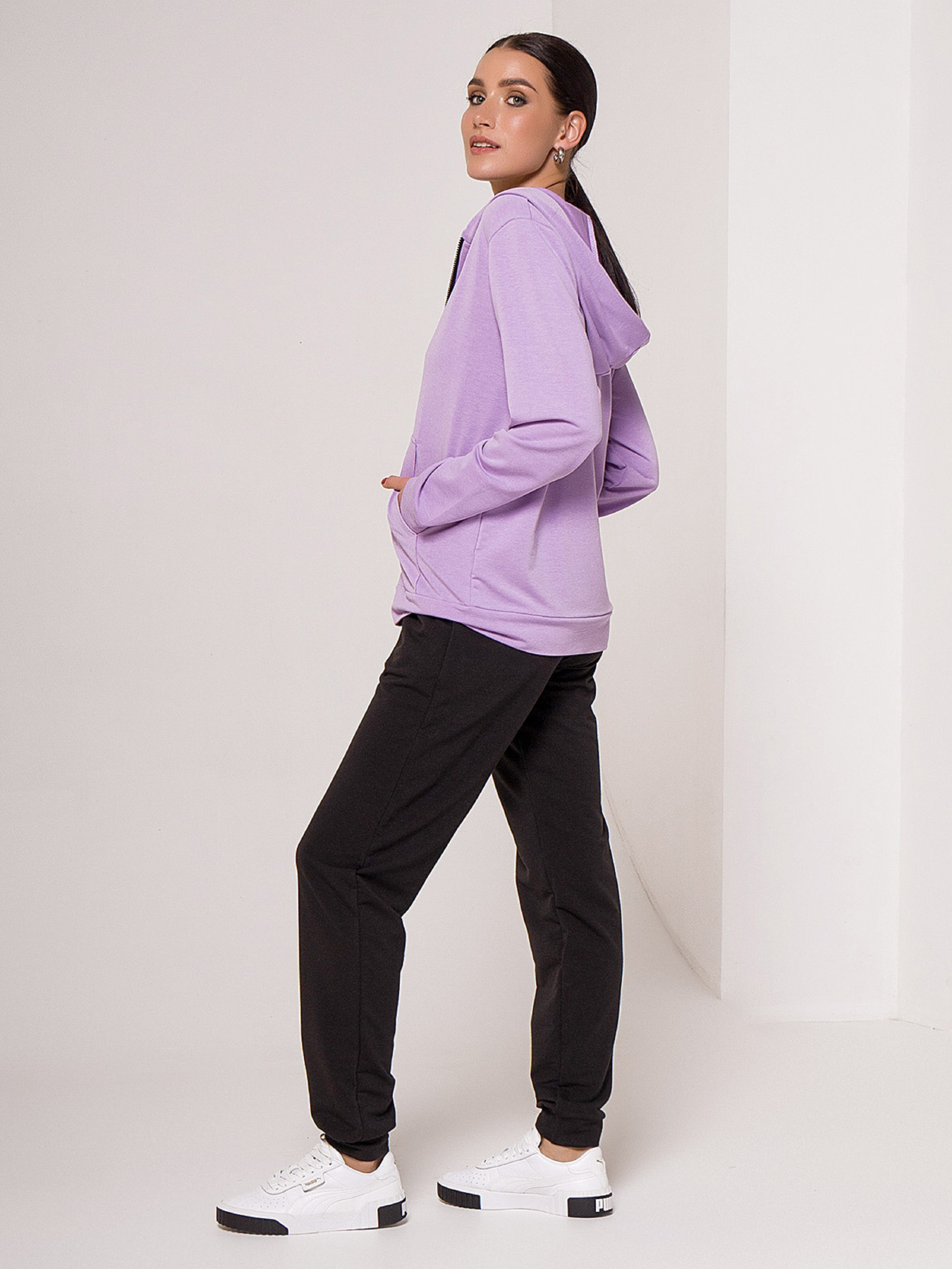 Спортивный костюм ISSA Plus модель 13103_черный_сиреневый Фото