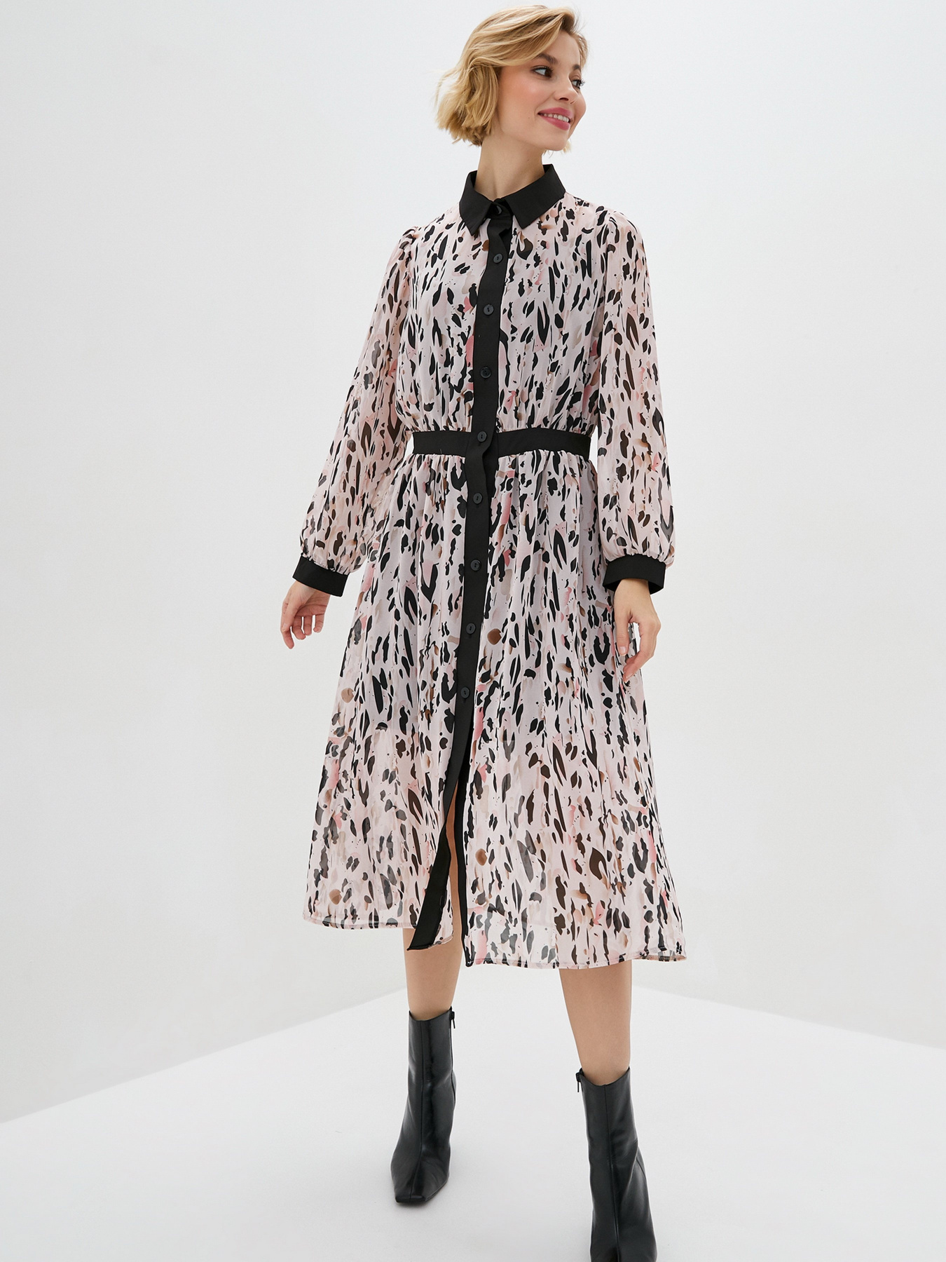 Платье миди ISSA Plus модель SA-367_multicolor Фото