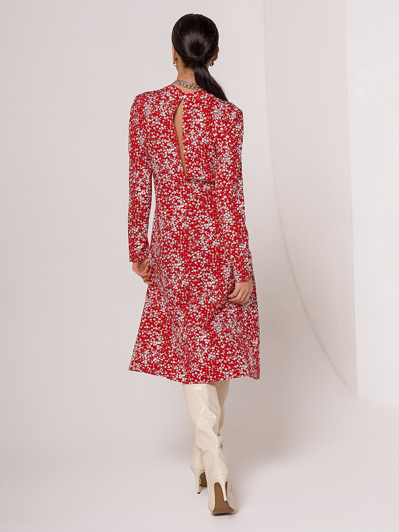 Сукня міді ISSA Plus модель SA-376_красный Фото