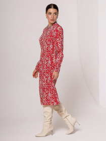 Сукня міді ISSA Plus модель SA-376_красный Фото