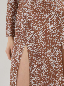 Платье миди ISSA Plus модель SA-376_brown Фото