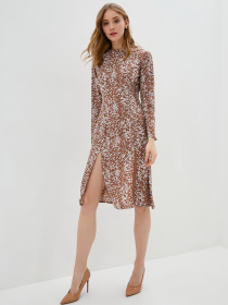 Платье миди ISSA Plus модель SA-376_brown Платье миди ISSA Plus модель SA-376_brown Фото