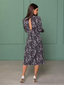 Сукня міді ISSA Plus модель SA-376_черный Сукня міді ISSA Plus модель SA-376_черный Фото