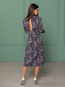 Сукня міді ISSA Plus модель SA-376_черный Сукня міді ISSA Plus модель SA-376_черный Фото