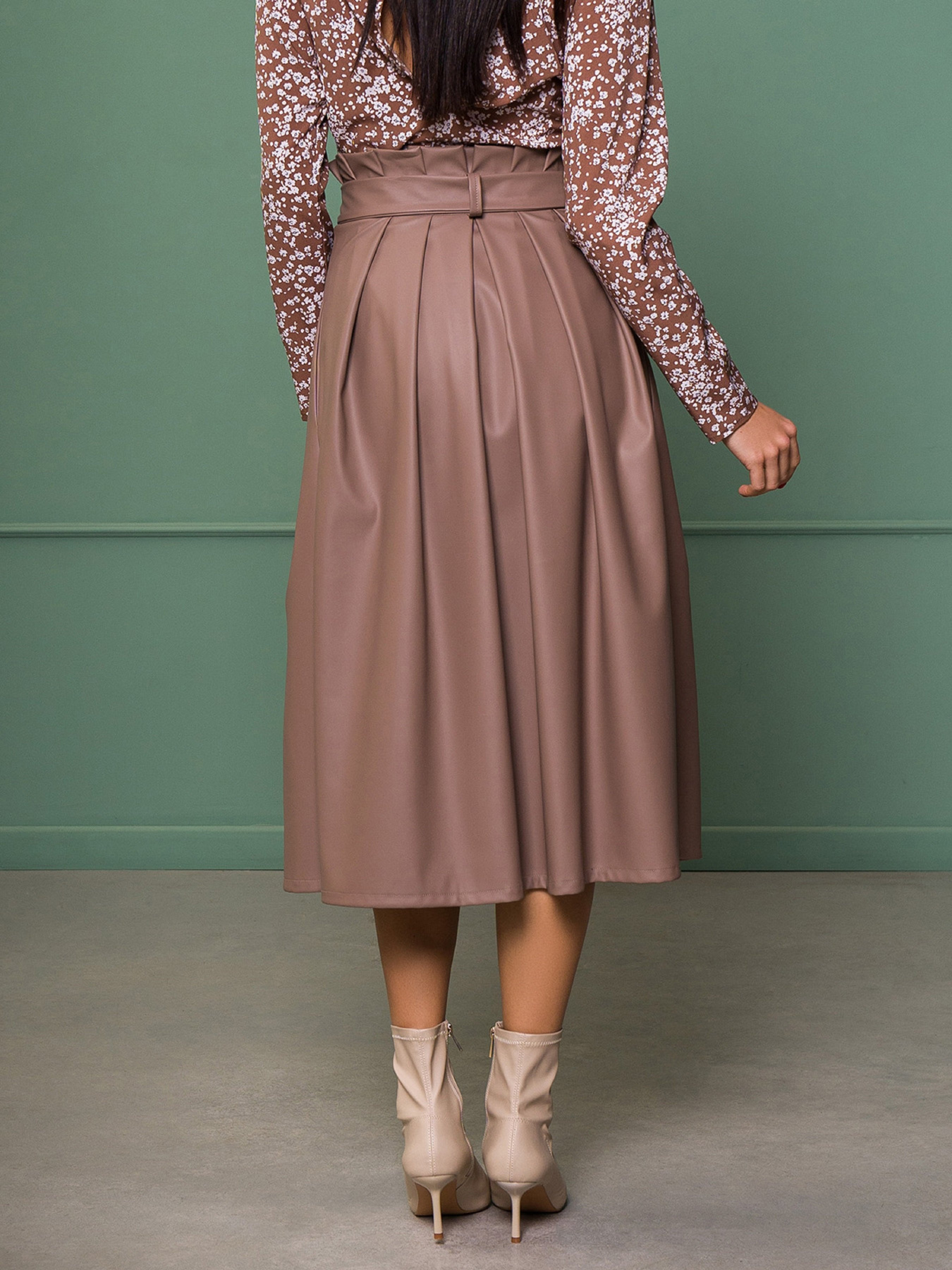 Юбка миди ISSA Plus модель 13140_бежевый Фото