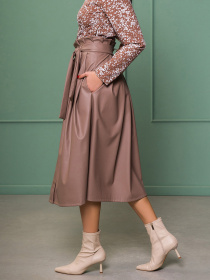 Спідниця міді ISSA Plus модель 13140_бежевый Фото