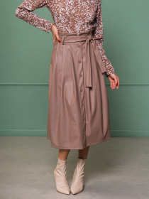 Спідниця міді ISSA Plus модель 13140_бежевый Фото