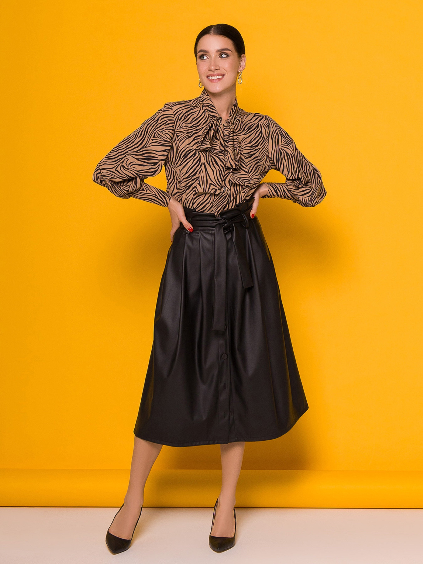 Юбка миди ISSA Plus модель 13140_черный Фото