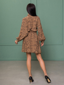 Платье мини ISSA Plus модель 13159_коричневый Фото