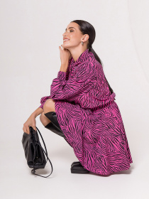 Сукня міні ISSA Plus модель 13161_малиновый Фото