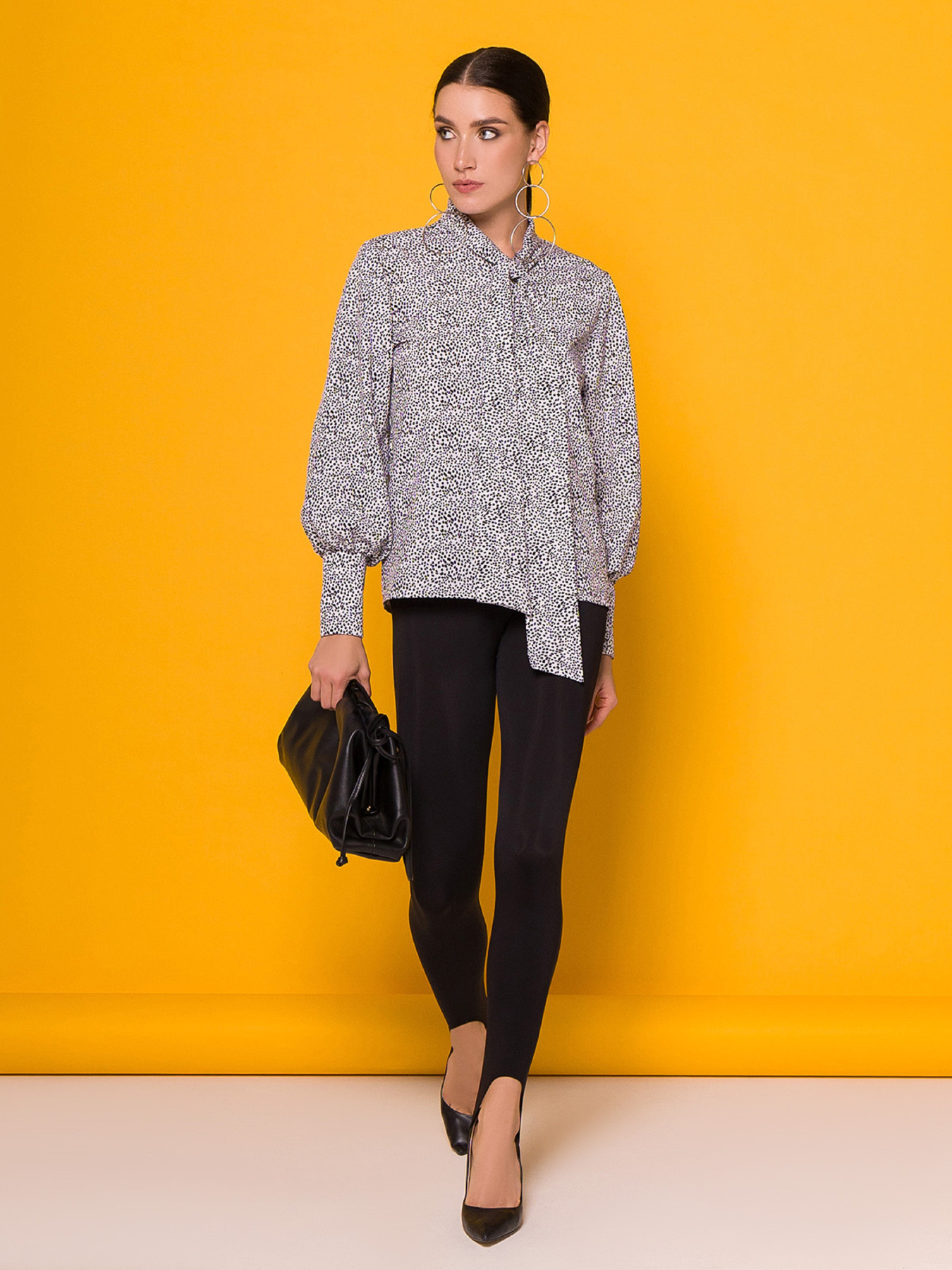 Блуза ISSA Plus модель 13171_черный_белый Фото