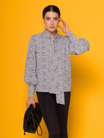 Блуза ISSA Plus модель 13171_черный_белый Фото