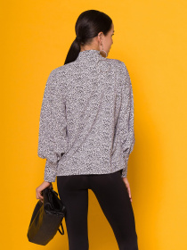 Блуза ISSA Plus модель 13171_черный_белый Фото