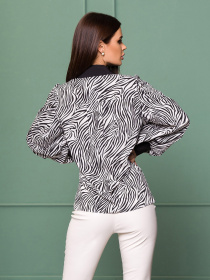 Блуза ISSA Plus модель SA-369_черно_белый Фото