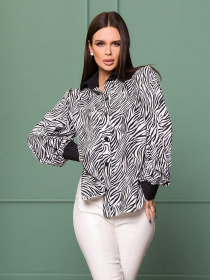 Блуза ISSA Plus модель SA-369_черно_белый Фото