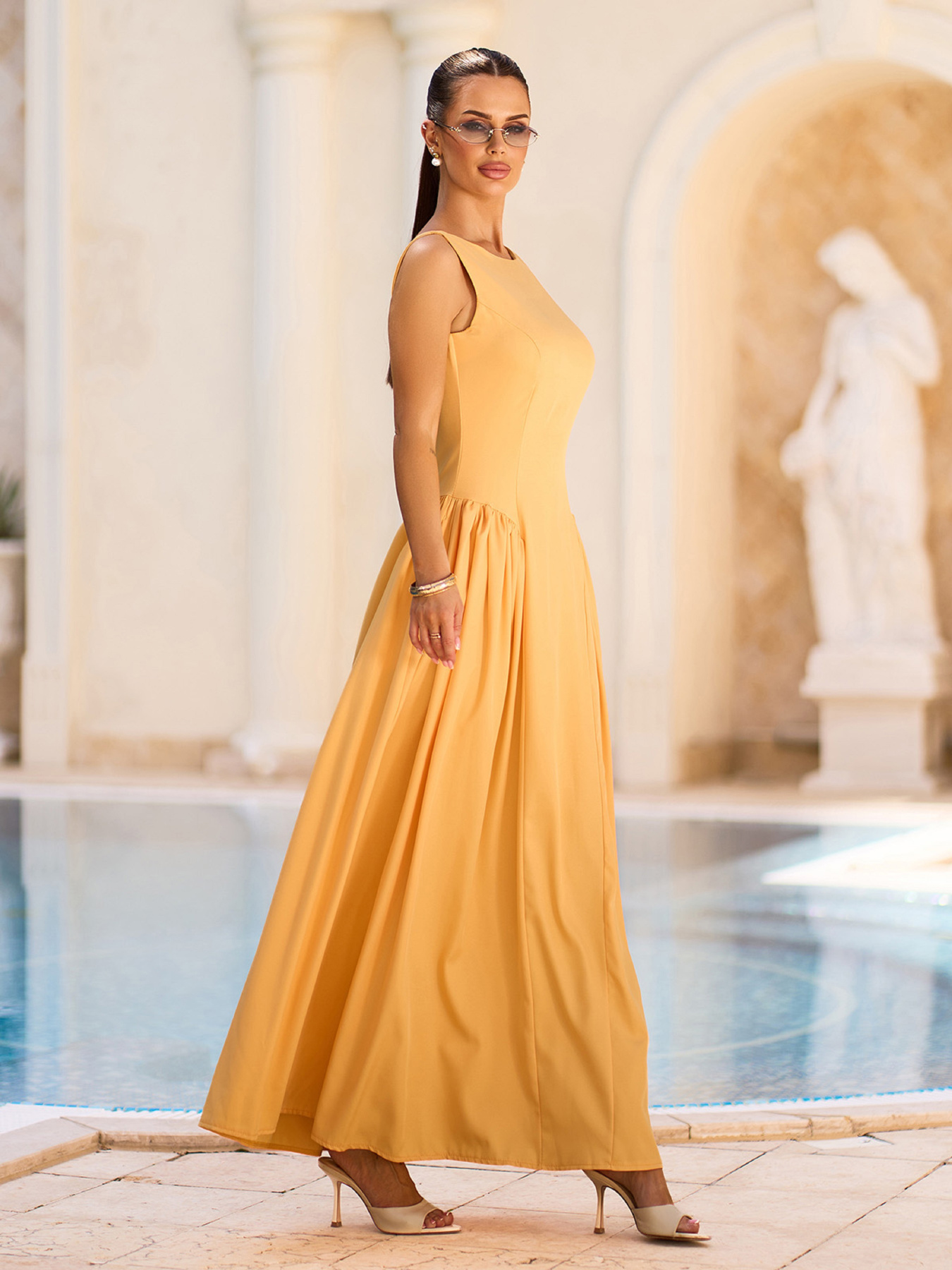 Платья ISSA Plus модель 15727_горчичный Фото