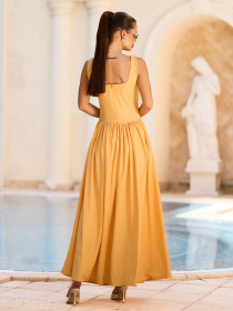 Платья ISSA Plus модель 15727_горчичный Фото