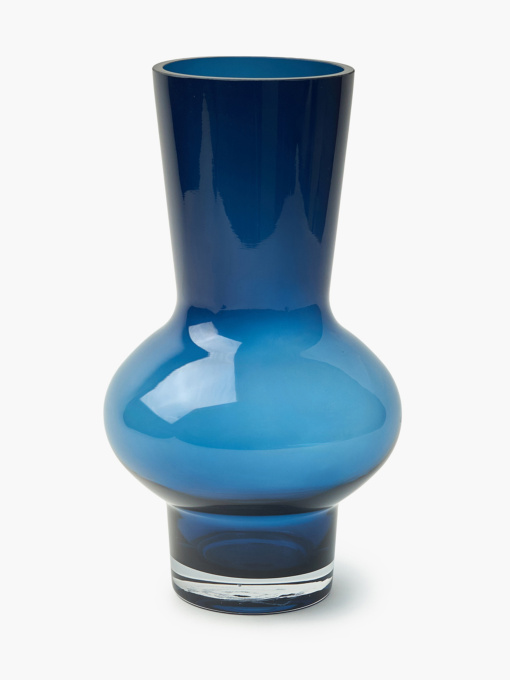 Ваза скляна "Електра" темно-синя MBM HOME модель VB-07 DARK BLUE Фото