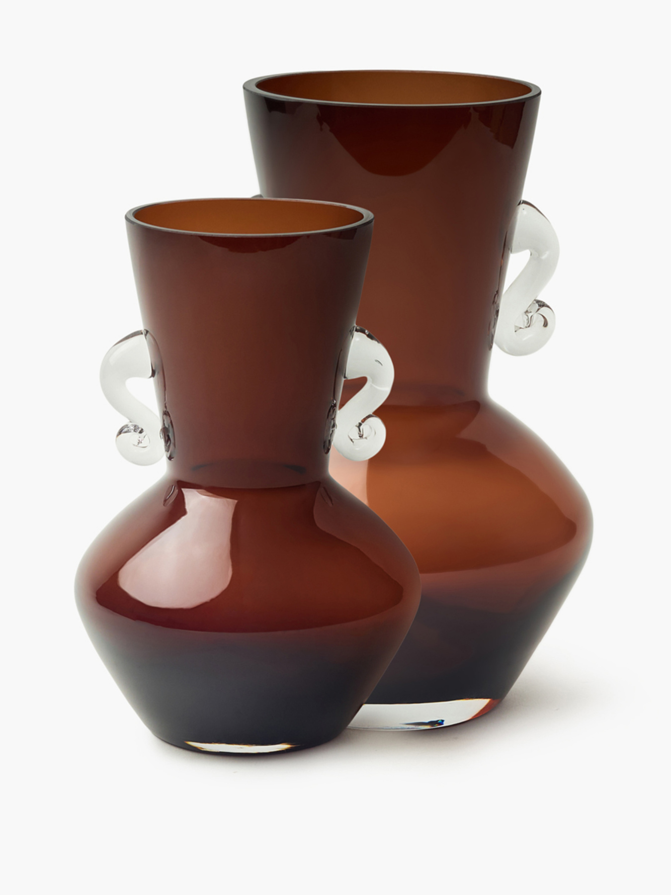 Ваза стеклянная "Дафна" темно-янтарная MBM HOME модель VB-08 DARK AMBER Фото