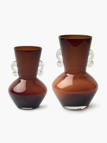 Ваза стеклянная "Дафна" темно-янтарная MBM HOME модель VB-08 DARK AMBER Фото