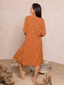 Платье миди ISSA Plus модель 13131_горчичный Фото