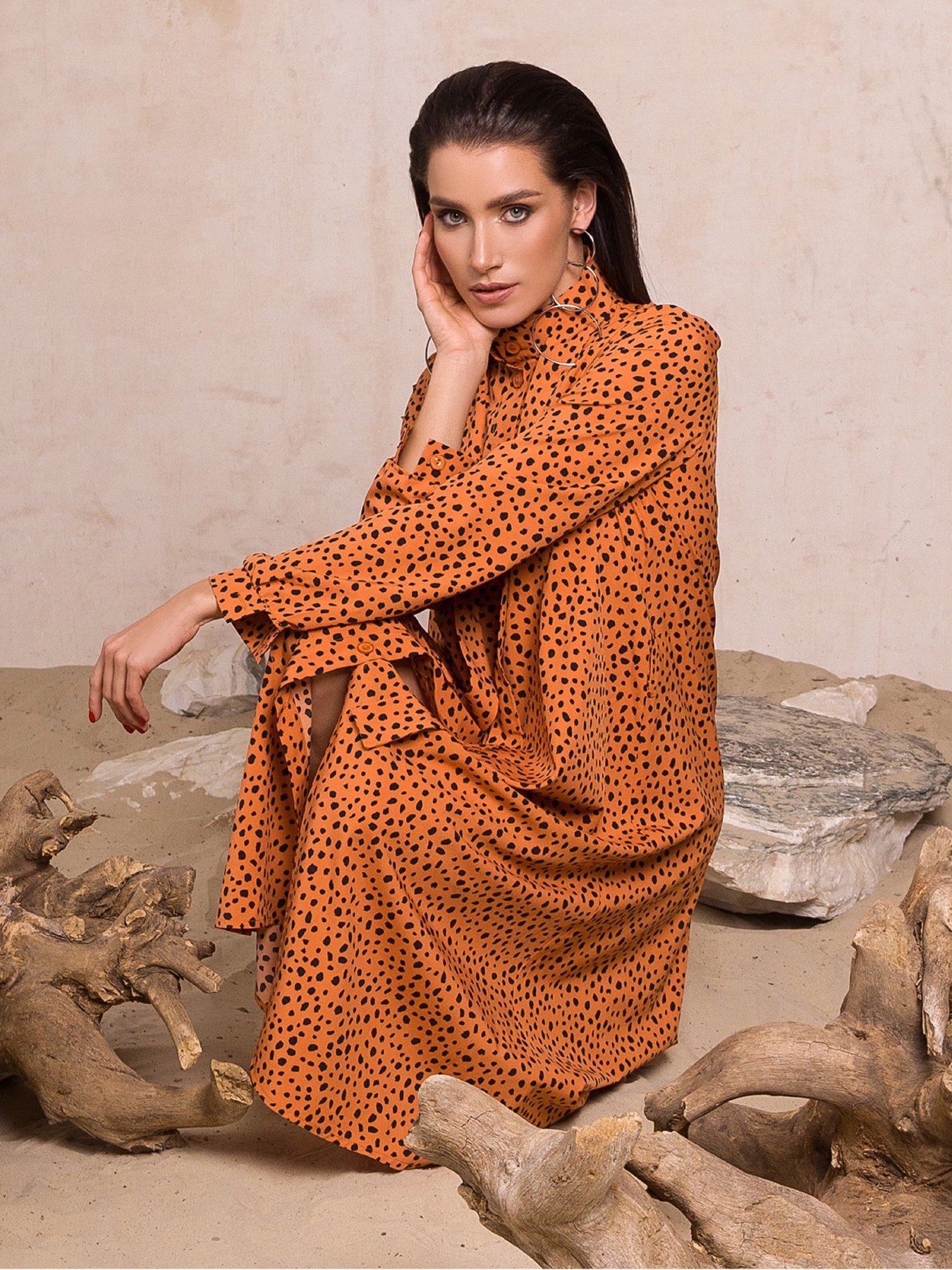 Сукня міді ISSA Plus модель 13131_горчичный Фото