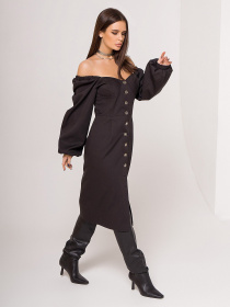 Платье миди ISSA Plus модель SA-377_черный Фото