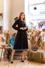 Платья Платье вечернее SONO черного цвета Шо Вдягти с длинным рукавом модель D20021 Фото