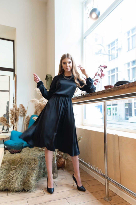 Платья Платье вечернее SONO черного цвета Шо Вдягти с длинным рукавом модель D20021 Фото