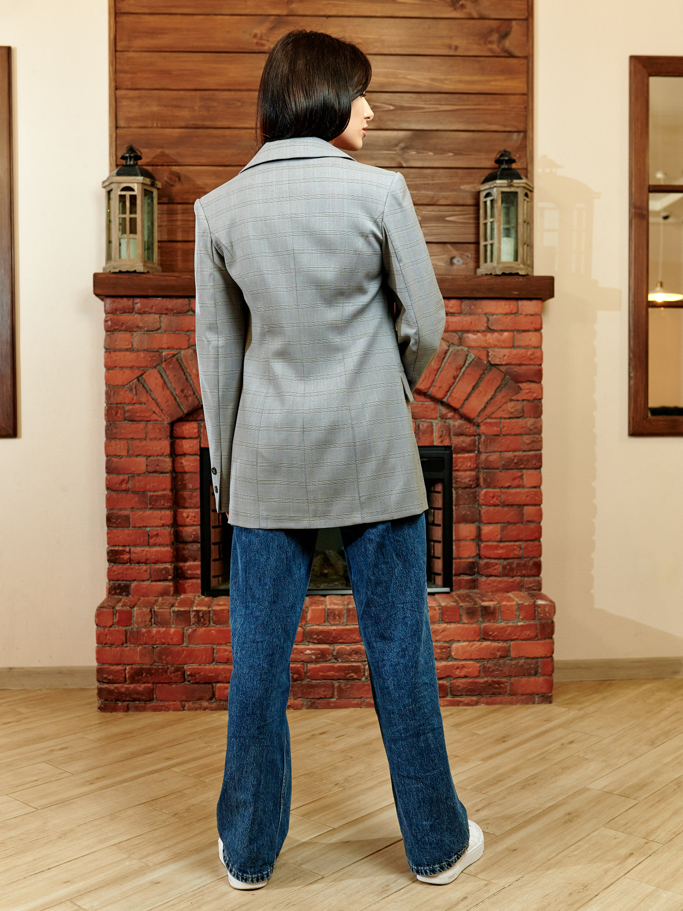 Жакет Жакет женский классический в серую клетку модель Ja10011 Фото