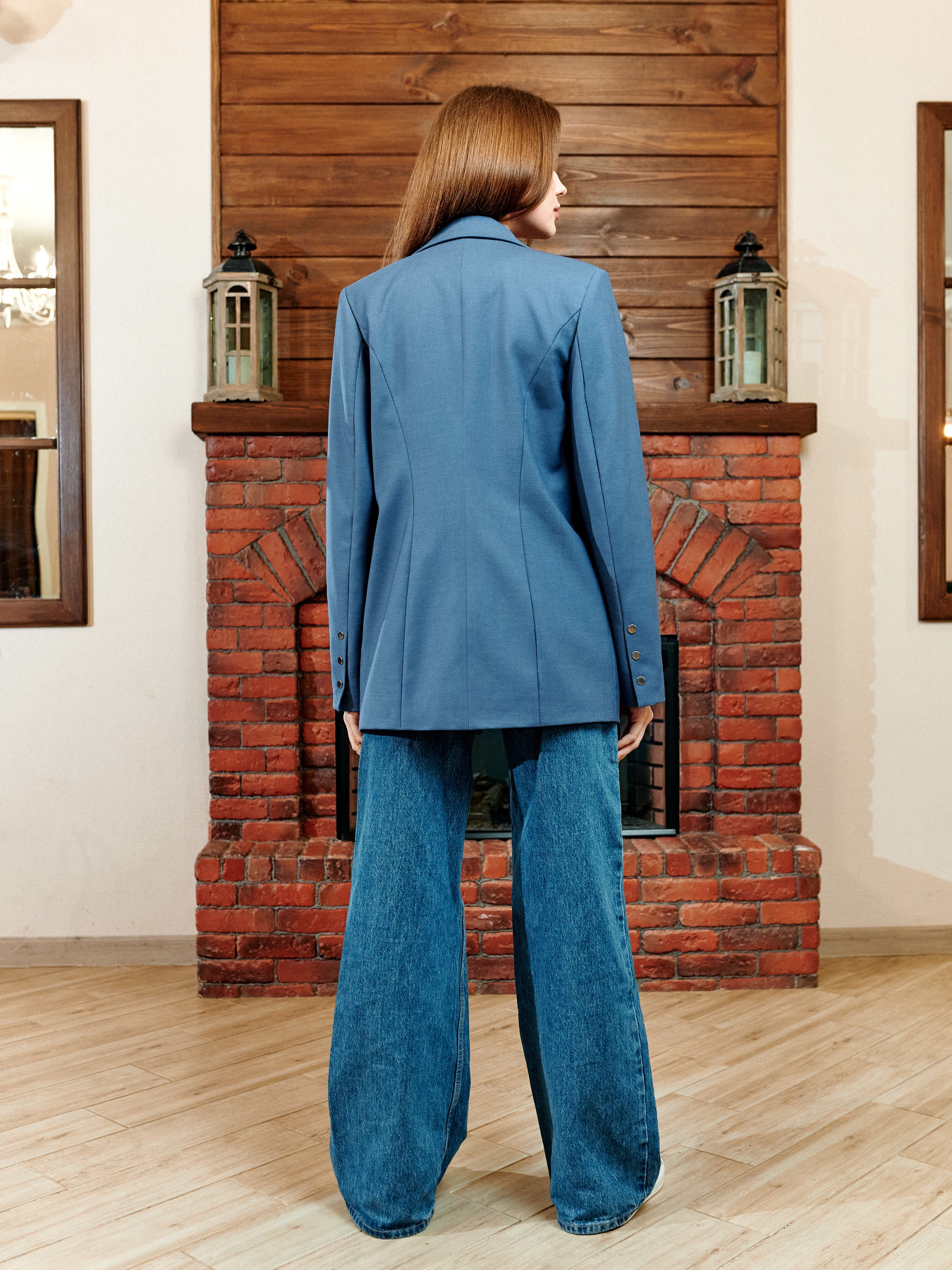 Жакет Жакет женский классический однотонный синий на двух кнопках модель Ja30021 Фото