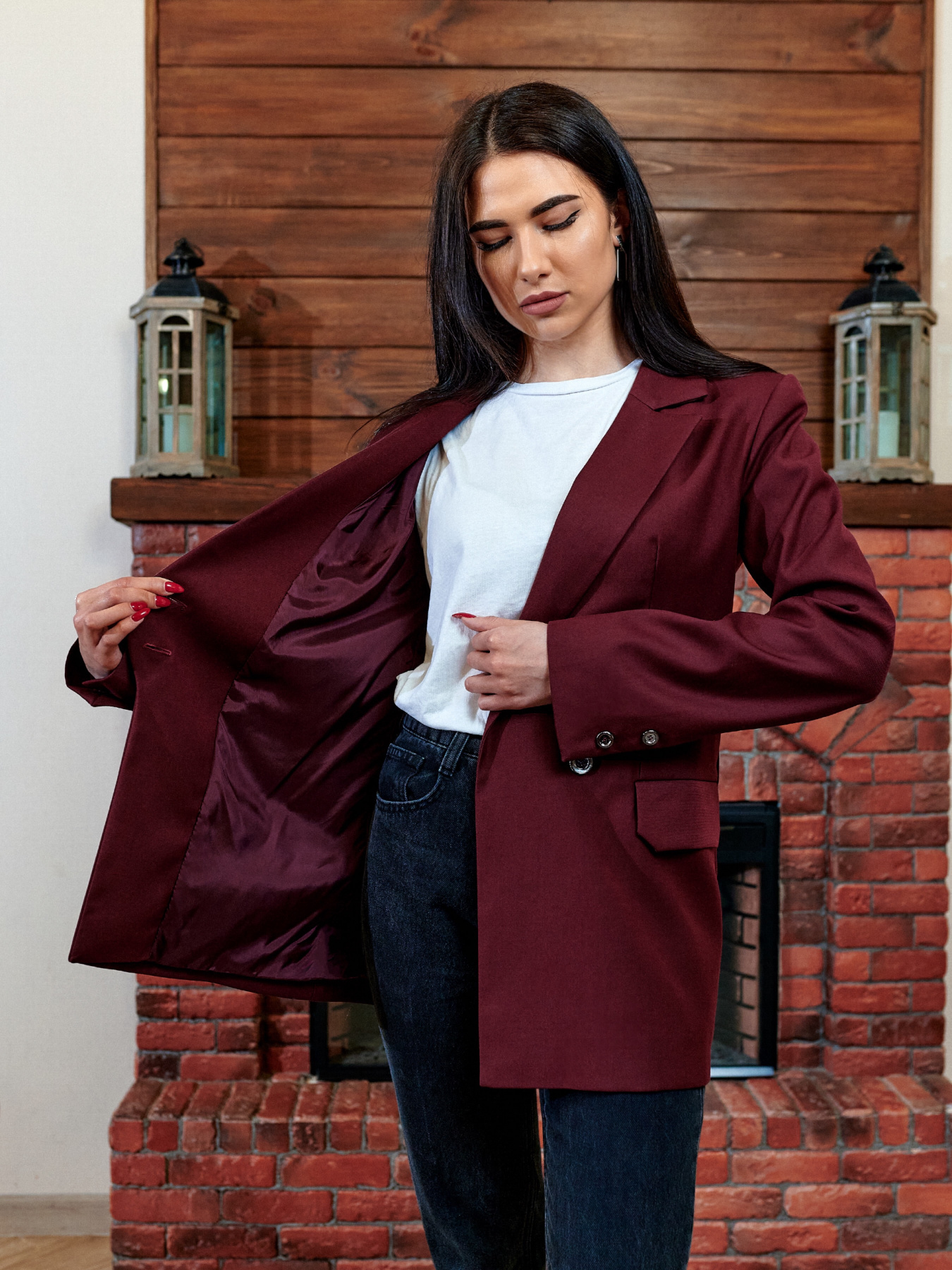 Жакет Жакет женский классический цвета марсала модель Ja10012 Фото