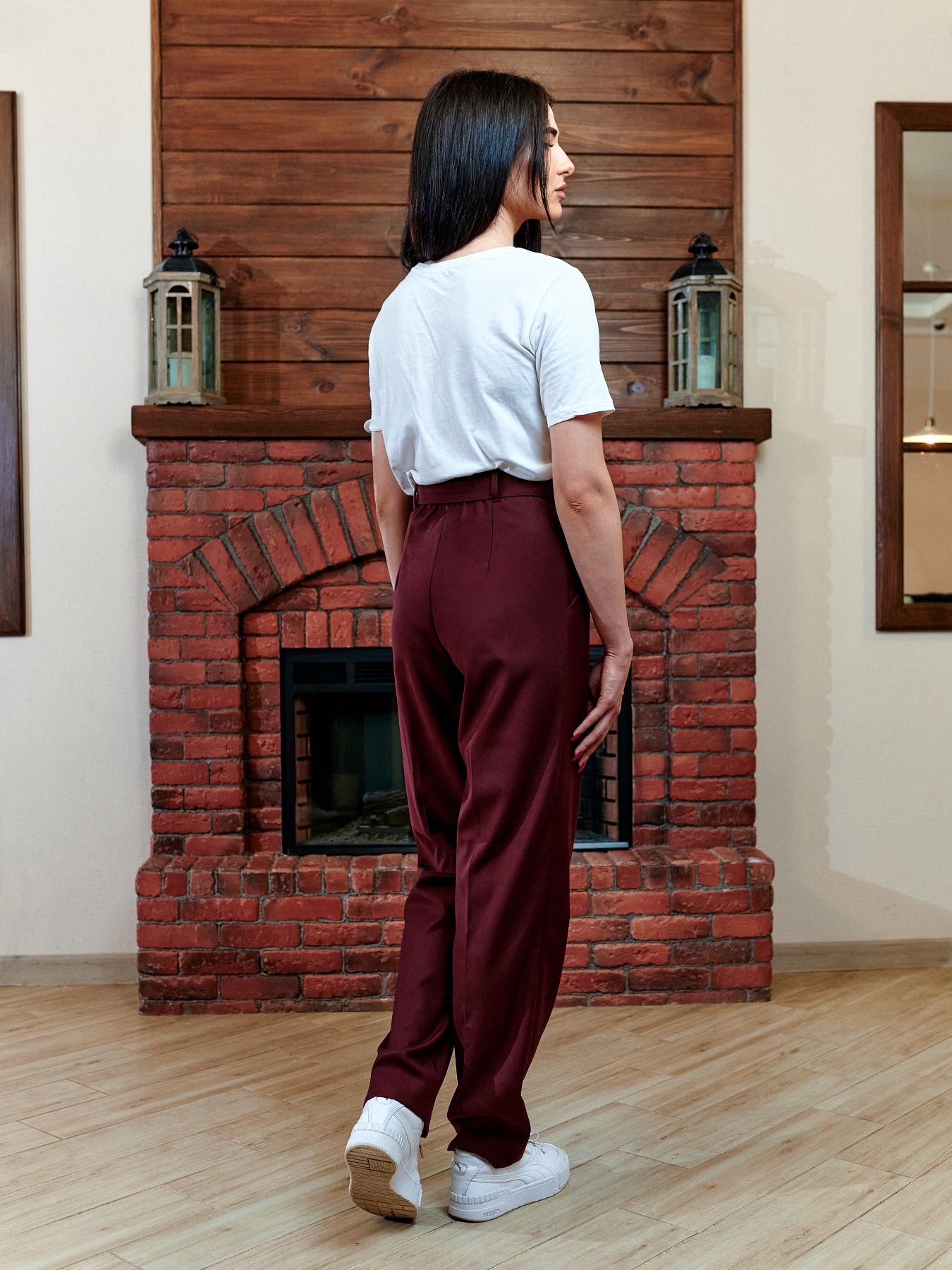 Брюки повседневные Брюки женские классические с высокой талией модель P1001 Фото