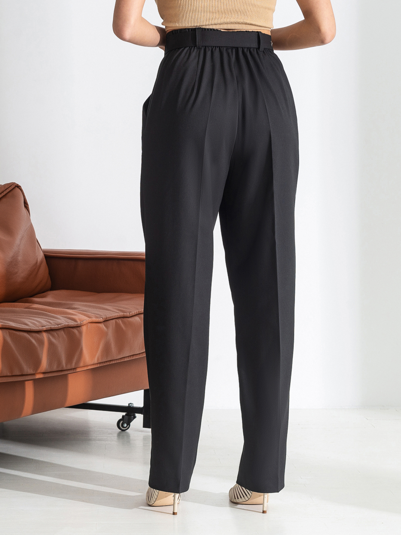 Повседневные штаны Брюки женские классические с высокой талией модель P10002 Фото
