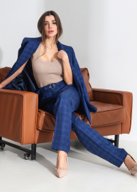 Костюмы Костюм женский классический в клетку на пуговицах. модель Su2007 Фото