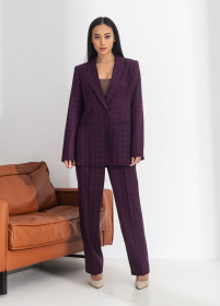 Костюмы Костюм женский классический в клетку на кнопках модель Su4001 Фото