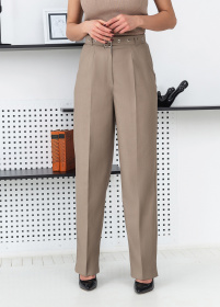 Брюки повседневные Брюки женские классические с поясом и высокой талией модель P1004 Фото