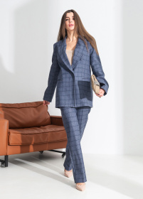 Костюмы Костюм женский классический в клетку на кнопках модель Su4002 Фото